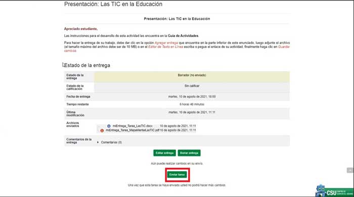 ENVIAR TAREA AULA VIRTUAL UNIQUINDIO