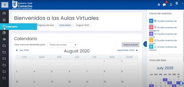 CALENDARIO AULA VIRTUAL UNIAJC