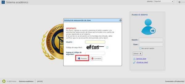 RESTAURAR CLAVE AULAS VIRTUALES USC