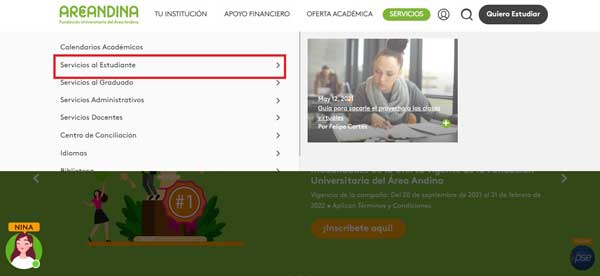 SERVICIO AL ESTUDIANTE AULAS VIRTUALES AREANDINA