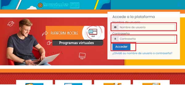 ACCEDE A LA PLATAFORMA AULAS VIRTUALES SANTO TOMAS