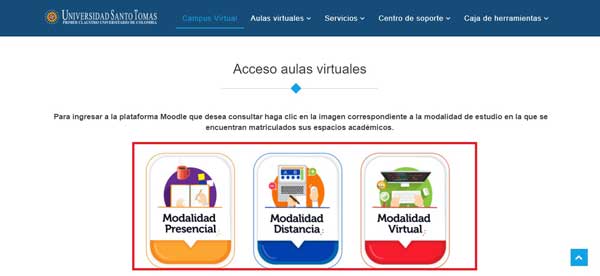 ACCESO AULAS VIRTUALES SANTO TOMAS