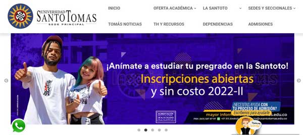 PAGINA PRINCIPAL UNIVERISDAD SANTO TOMAS
