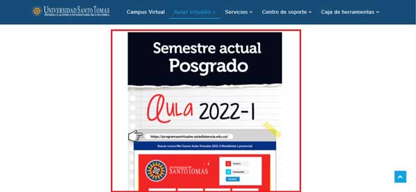 SELECCIONAR AULA AULAS VIRTUALES SANTO TOMAS