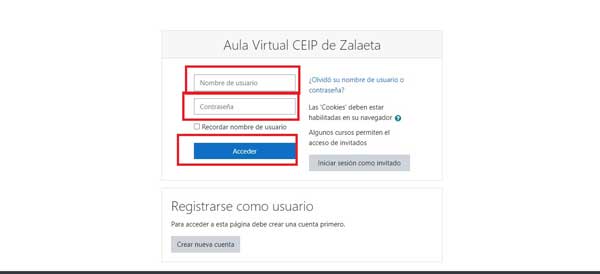 ACCESO AULA VIRTUAL ZALAETA