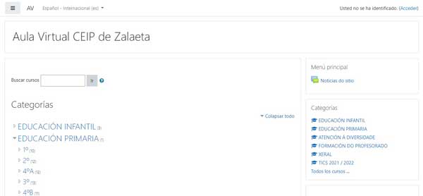 PAGINA PRINCIPAL AULA VIRTUAL ZALAETA