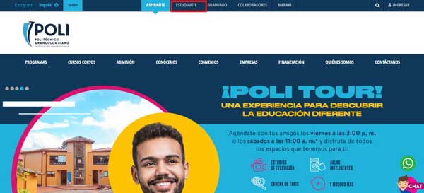 ESTUDIANTE PAGINA PRINCIPAL POLI