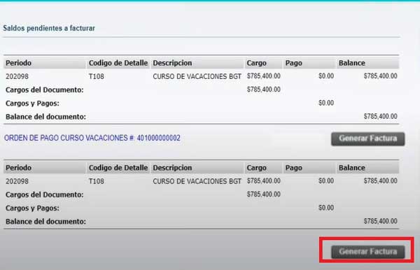 GENERAR FACTURA PAGOS SMARTCAMPUS