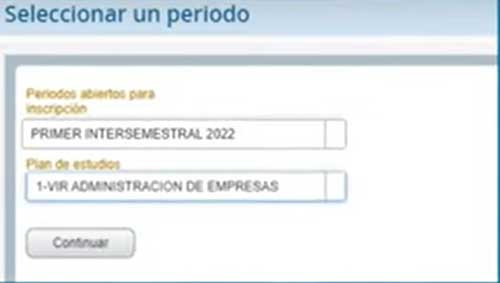 SELECCIONA EL PERIODO INSCRIBIRSE A CLASES SMARTCAMPUS