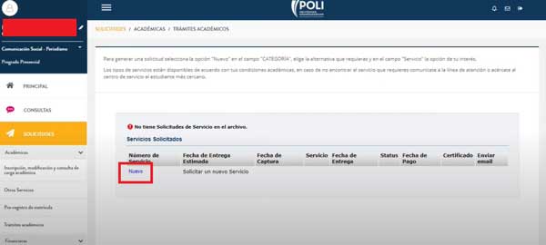 SERVICIOS SOLICITADOS SMARTCAMPUS
