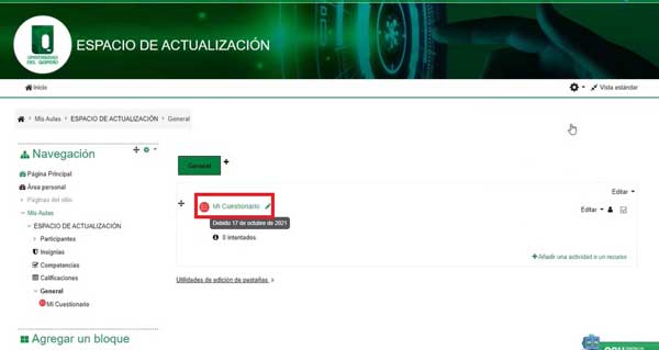 ACCEDER CUESTIONARIO GESTIONAR BANCO DE PREGUNTAS EN MOODLE