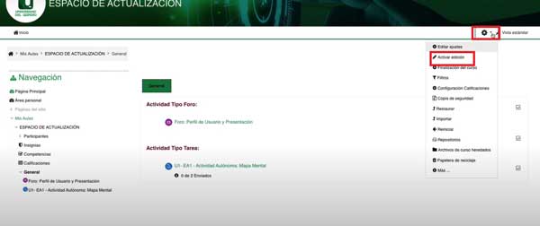 ACTIVAR EDICION CALIFICAR FORO EN MOODLE