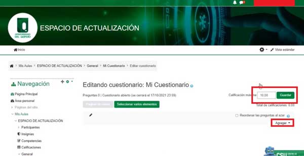 AGREGAR PREGUNTA PUBLICAR PREGUNTAS CUESTIONARIO EN MOODLE