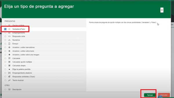 AGREGAR PREGUNTA VERDADERO FALSO MOODLE