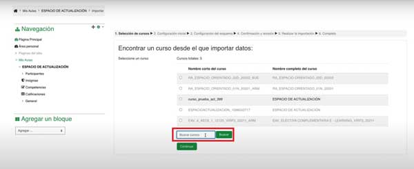 BUSCAR CURSOS IMPORTAR ACTIVIDADES Y RECURSOS MOODLE