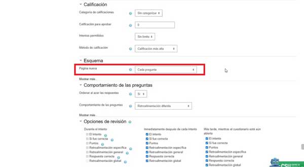 CONFIGURAR ESQUEMA CREAR CUESTIONARIO EN MOODLE