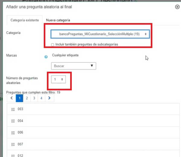 SELECCIONAR BANCO DE PREGUNTAS AGREGAR UNA PREGUNTA ALEATORIA PUBLICAR PREGUNTAS CUESTIONARIO EN MOODLE