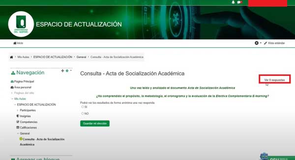 VER RESPUESTAS CREAR CONSULTA EN MOODLE