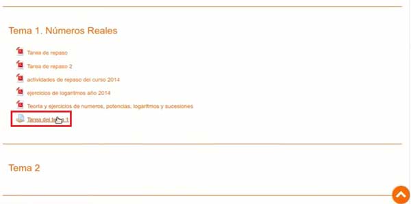ENLACE TAREAS EN MOODLE
