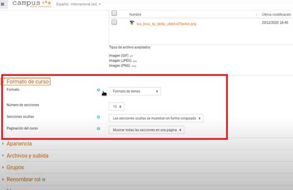 FORMATO DEL CURSO CREAR CURSO AULAS VIRTUALES