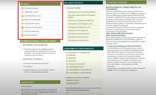 MI CUENTA AULAS VIRTUALES UNED