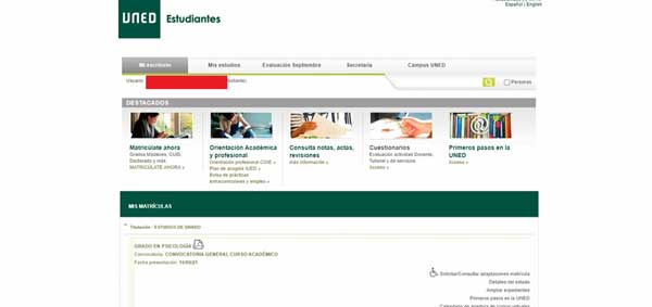 MI ESCRITORIO AULAS VIRTUALES UNED