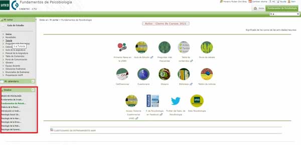 MIS CURSOS PAGINA PRINCIPAL ASIGNATURAS AULAS VIRTUALES UNED