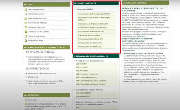 MIS CURSOS VIRTUALES AULAS VIRTUALES UNED