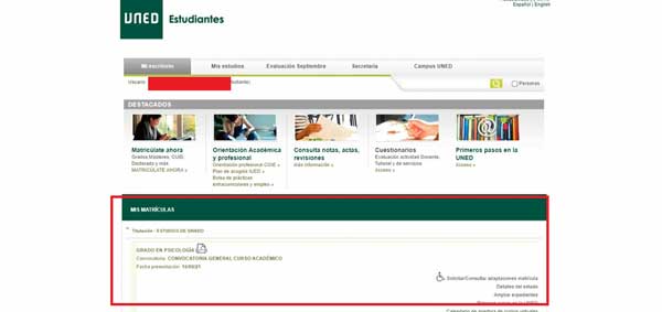 MIS MATRICULAS AULAS VIRTUALES UNED
