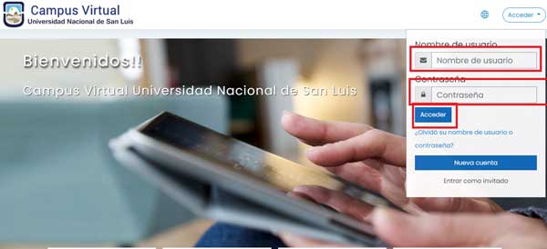 ACCEDER AULAS VIRTUALES UNSL