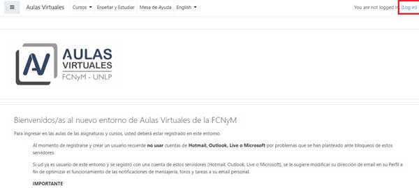 ENLACE ACCEDER AULAS VIRTUALES FCNYM