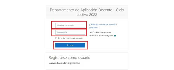 INICIAR SESION AULAS VIRTUALES DAD
