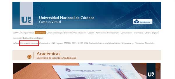 UNIDADES ACADEMICAS UNC