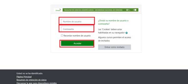 ACCEDER AULAS VIRTUALES FCA UNC
