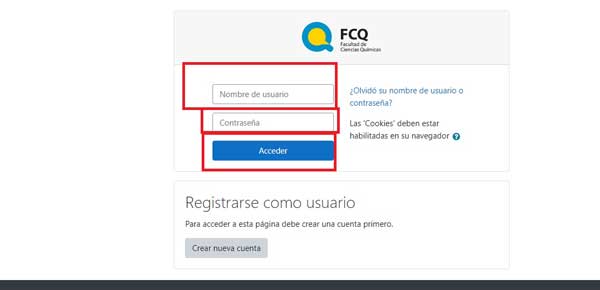 ACCEDER AULAS VIRTUALES FCQ UNC