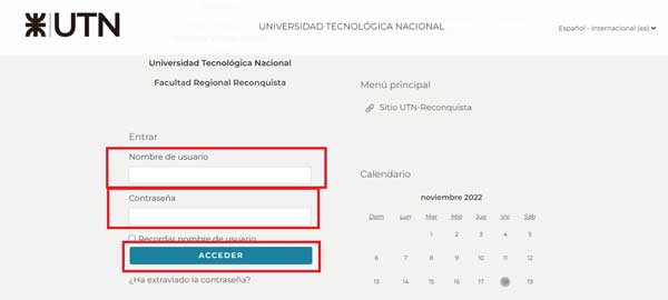 ACCEDER AULAS VIRTUALES UTN RECONQUISTA
