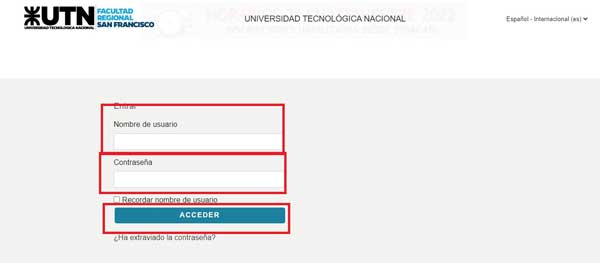 ACCEDER AULAS VIRTUALES UTN SAN FRANCISCO