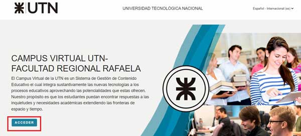 BOTON ACCEDER AULAS VIRTUALES UTN RAFAELA