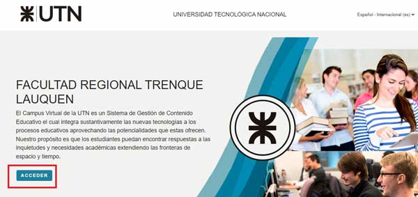 BOTON ACCEDER AULAS VIRTUALES UTN TRENQUE LAUQUEN