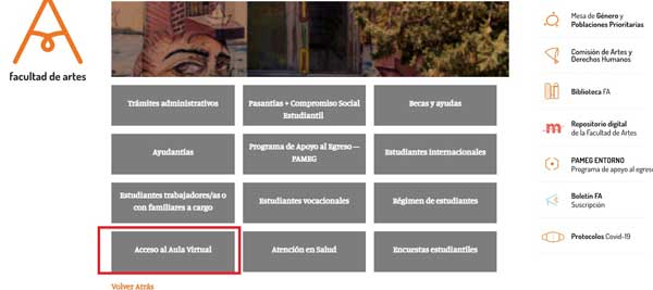 BOTON ACCESO AULAS VIRTUALES FA UNC