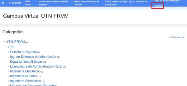 ENLACE ACCEDER AULAS VIRTUALES UTN VILLA MARIA