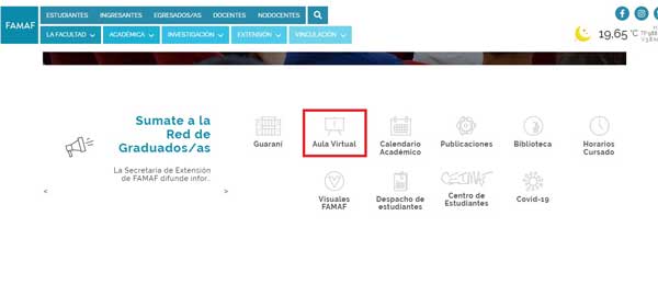 ENLACE AULAS VIRTUALES FAMAF UNC