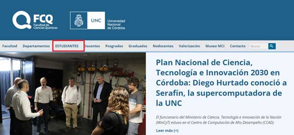 OPCION ESTUDIANTES FCQ UNC